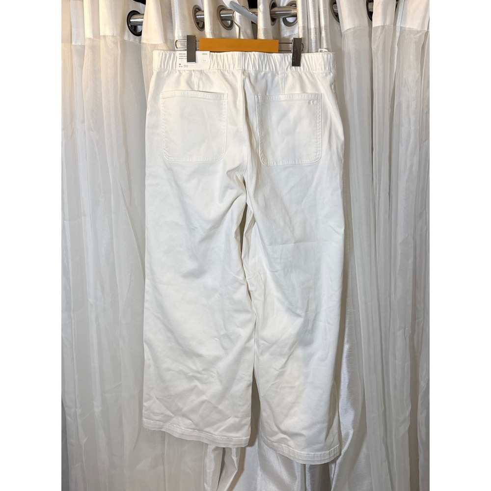American Eagle Dreamy Drape Pants Womens M White Low-Rise Ultra Wide Leg 5856